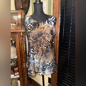 Chico's Cheetah Burnout Tank Top